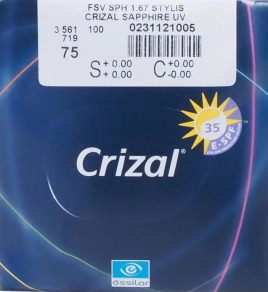 Линза Essilor 1.5 Orma Crizal Sapphire UV астигматические