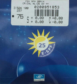 Линза Essilor 1.5 VX Start 080 Orma Crizal Alize+UV RX офисные